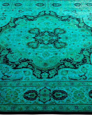 Contemporary Hand Knotted Overdyed Blue Area Rug 4' 2" x 6' 4"