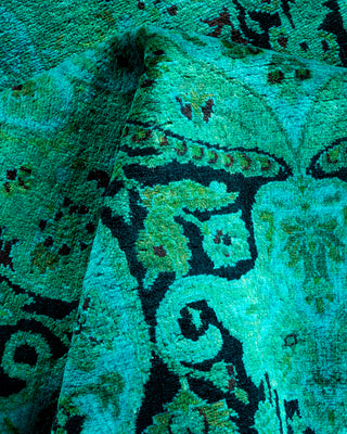 Contemporary Hand Knotted Overdyed Blue Area Rug 4' 2" x 6' 4"