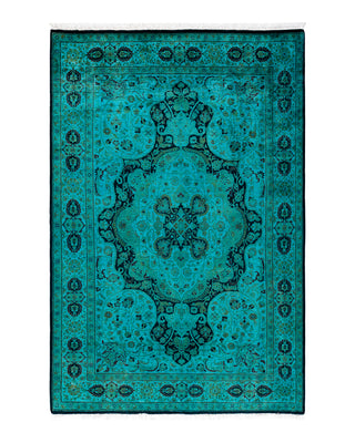 Contemporary Fine Vibrance Black Wool Area Rug 4' 2" x 6' 4"