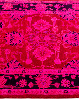 Modern Overdyed Hand Knotted Wool Pink Area Rug 2' 8" x 4' 3"