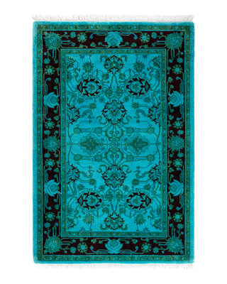 Contemporary Fine Vibrance Blue Wool Area Rug 2' 9" x 4' 1"