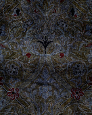 Contemporary Hand-Knotted Overdyed Gray Runner 2' 8" x 18' 10"