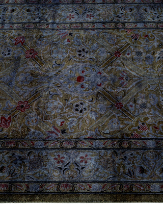 Contemporary Hand-Knotted Overdyed Gray Runner 2' 8" x 18' 10"