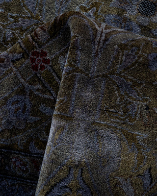 Contemporary Hand-Knotted Overdyed Gray Runner 2' 8" x 18' 10"