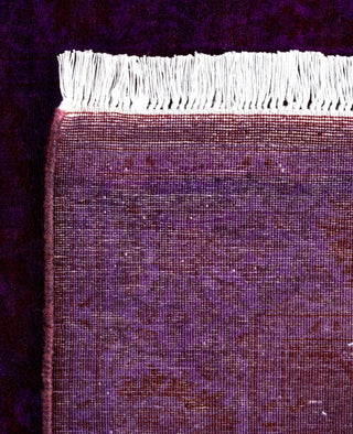 Contemporary Overdyed Wool Hand Knotted Purple Runner 2' 7" x 18' 3"
