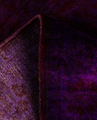 Contemporary Overdyed Wool Hand Knotted Purple Runner 2' 7" x 18' 3"