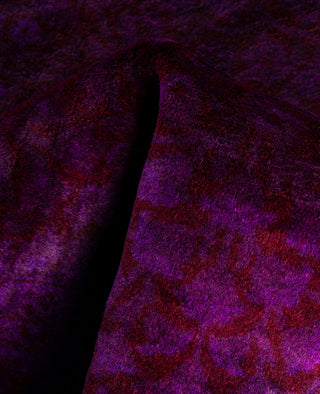 Contemporary Overdyed Wool Hand Knotted Purple Runner 2' 7" x 18' 3"