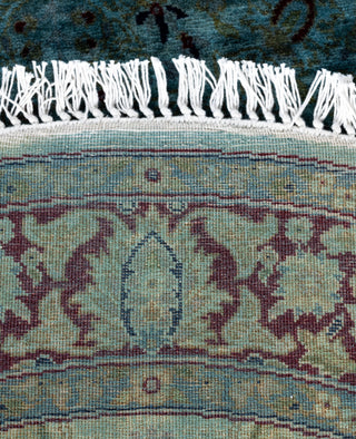 Contemporary Overdyed Wool Hand Knotted Green Round Area Rug 3' 1" x 3' 1"