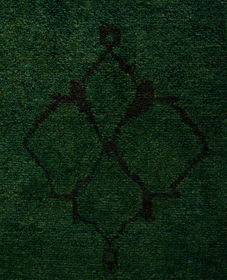 Contemporary Overdyed Wool Hand Knotted Green Area Rug 6' 2" x 9' 4"