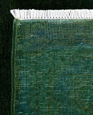 Contemporary Overdyed Wool Hand Knotted Green Area Rug 6' 2" x 9' 4"