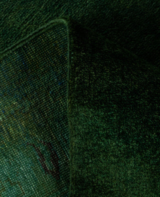 Contemporary Overdyed Wool Hand Knotted Green Area Rug 6' 2" x 9' 4"
