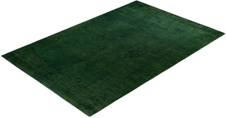 Contemporary Overdyed Wool Hand Knotted Green Area Rug 6' 2" x 9' 4"