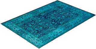 Vibrance, One-of-a-Kind Hand-Knotted Area Rug  - Blue, 5' 2" x 7' 6"
