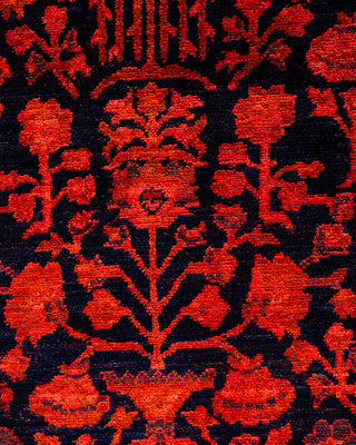 Contemporary Hand-Knotted Overdyed Orange Area Rug 4' 1" x 5' 10"