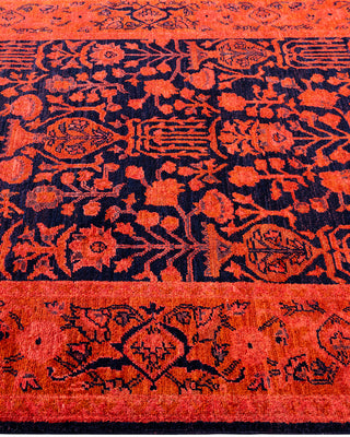 Contemporary Hand-Knotted Overdyed Orange Area Rug 4' 1" x 5' 10"