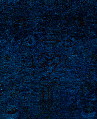 Overdyed One-of-a-Kind Wool Blue Area Rug 4' 1" x 6' 0"
