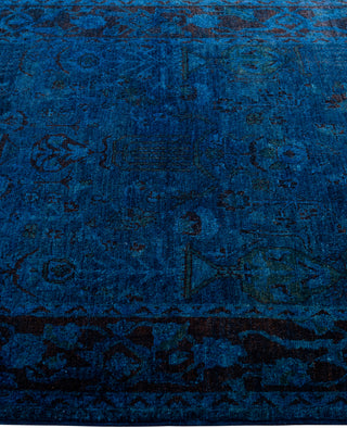 Overdyed One-of-a-Kind Wool Blue Area Rug 4' 1" x 6' 0"
