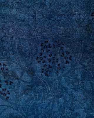 Contemporary Hand-Knotted Overdyed Blue Area Rug 8' 1" x 10' 1"
