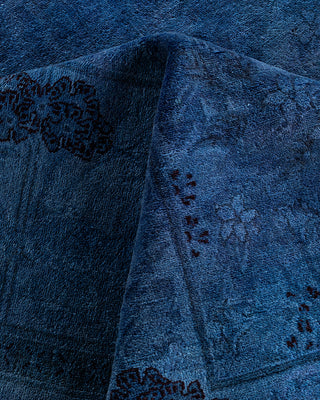 Contemporary Hand-Knotted Overdyed Blue Area Rug 8' 1" x 10' 1"
