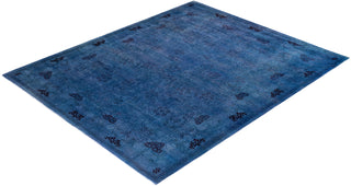 Contemporary Hand-Knotted Overdyed Blue Area Rug 8' 1" x 10' 1"