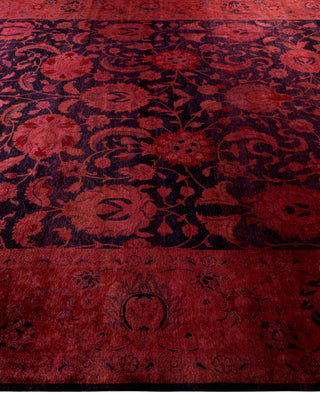 Overdyed Hand-Knotted Wool Modern-Contemporary Red Area Rug 9' 1" x 12' 5"