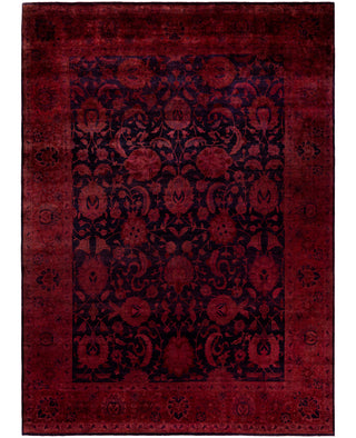 Overdyed Hand-Knotted Wool Modern-Contemporary Red Area Rug 9' 1" x 12' 5"
