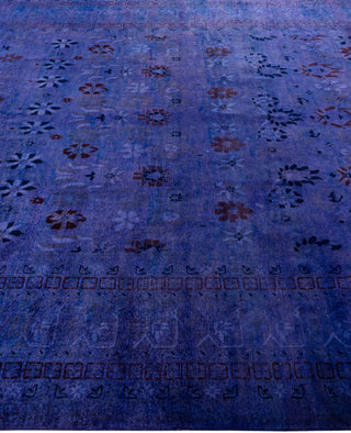 Contemporary Overdyed Wool Hand Knotted Purple Area Rug 8' 1" x 10' 1"
