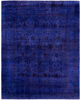 Contemporary Overdyed Wool Hand Knotted Purple Area Rug 8' 1" x 10' 1"