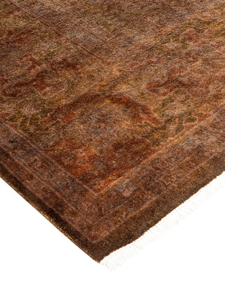 Contemporary Hand Knotted Overdyed Brown Area Rug 6' 1" x 10' 7"