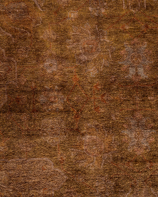 Contemporary Hand Knotted Overdyed Brown Area Rug 6' 1" x 10' 7"