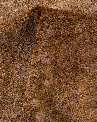 Contemporary Hand Knotted Overdyed Brown Area Rug 6' 1" x 10' 7"