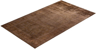 Modern Overdyed Hand Knotted Wool Brown Area Rug 6' 1" x 10' 7"