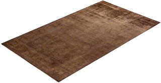 Contemporary Hand Knotted Overdyed Brown Area Rug 6' 1" x 10' 7"