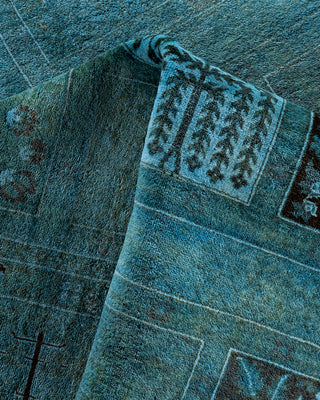 Fine Vibrance, One-of-a-Kind Hand-Knotted Runner Rug  - Blue, 6' 2" x 11' 8"