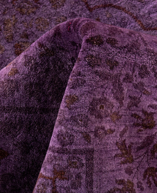 Contemporary Overdyed Wool Hand Knotted Purple Area Rug 6' 1" x 8' 10"
