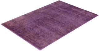 Contemporary Overdyed Wool Hand Knotted Purple Area Rug 6' 1" x 8' 10"