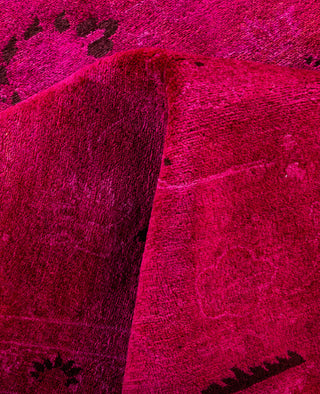 Contemporary Overdyed Wool Hand Knotted Purple Area Rug 6' 1" x 9' 1"