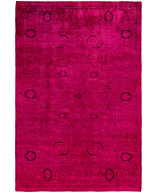 Contemporary Overdyed Wool Hand Knotted Purple Area Rug 6' 1" x 9' 1"