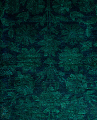 Overdyed One-of-a-Kind Wool Green Area Rug 4' 2" x 6' 3"
