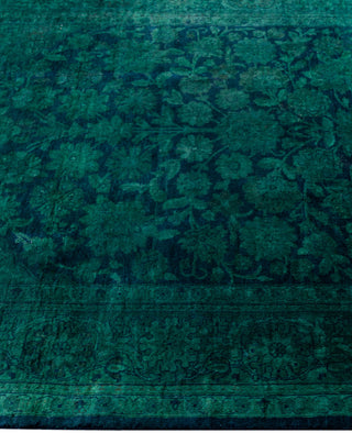 Overdyed One-of-a-Kind Wool Green Area Rug 4' 2" x 6' 3"