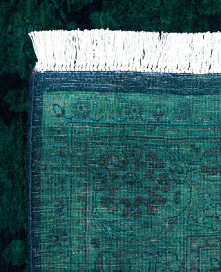 Overdyed One-of-a-Kind Wool Green Area Rug 4' 2" x 6' 3"