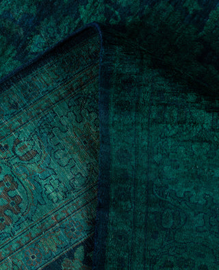 Overdyed One-of-a-Kind Wool Green Area Rug 4' 2" x 6' 3"