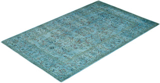 Contemporary Hand-Knotted Overdyed Gray Area Rug 4' 1" x 6' 5"