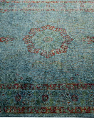 Contemporary Hand Knotted Overdyed Blue Area Rug 4' 2" x 6' 0"