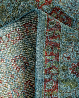 Contemporary Hand Knotted Overdyed Blue Area Rug 4' 2" x 6' 0"