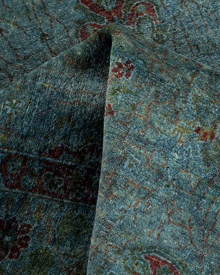 Contemporary Hand Knotted Overdyed Blue Area Rug 4' 2" x 6' 0"
