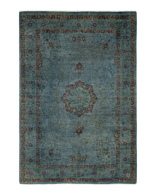 Contemporary Fine Vibrance Gray Wool Area Rug 4' 2" x 6' 0"