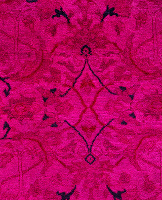 Overdyed One-of-a-Kind Wool Pink Area Rug 12' 1" x 15' 3"