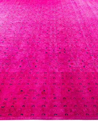 Overdyed One-of-a-Kind Wool Pink Area Rug 12' 1" x 15' 3"
