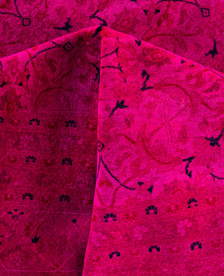 Overdyed One-of-a-Kind Wool Pink Area Rug 12' 1" x 15' 3"